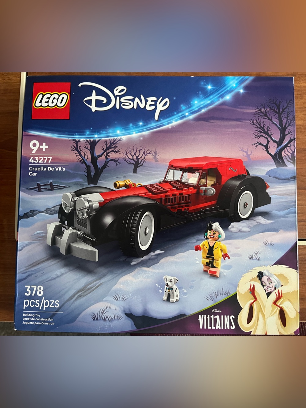 Lego Disney Cruella’s Red and Black Classic Car with Minifigure